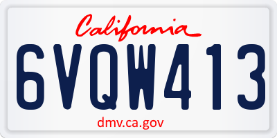 CA license plate 6VQW413
