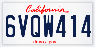 CA license plate 6VQW414