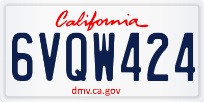 CA license plate 6VQW424