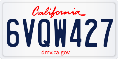 CA license plate 6VQW427