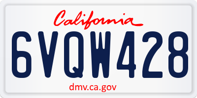 CA license plate 6VQW428