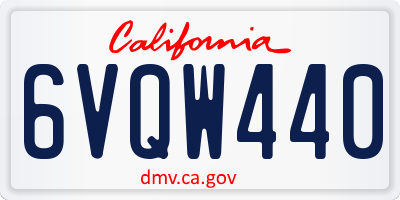 CA license plate 6VQW440