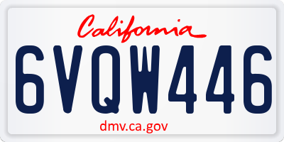 CA license plate 6VQW446