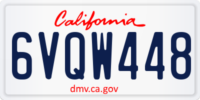 CA license plate 6VQW448