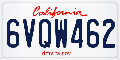 CA license plate 6VQW462