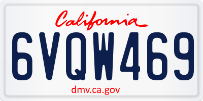 CA license plate 6VQW469