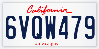 CA license plate 6VQW479