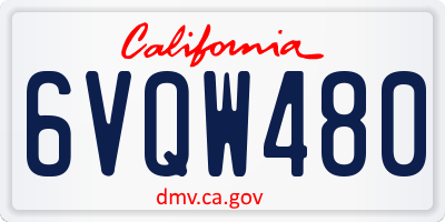 CA license plate 6VQW480
