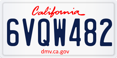 CA license plate 6VQW482