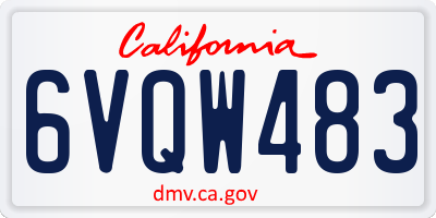CA license plate 6VQW483
