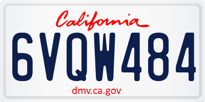 CA license plate 6VQW484