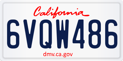 CA license plate 6VQW486
