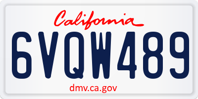 CA license plate 6VQW489