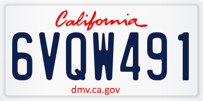 CA license plate 6VQW491