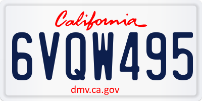 CA license plate 6VQW495