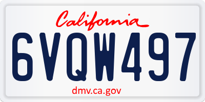 CA license plate 6VQW497