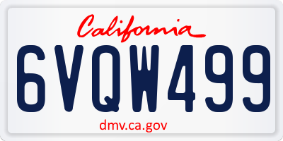 CA license plate 6VQW499