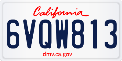 CA license plate 6VQW813