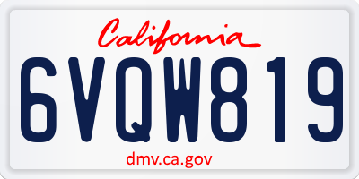 CA license plate 6VQW819