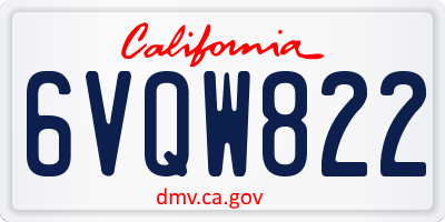 CA license plate 6VQW822