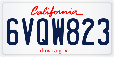 CA license plate 6VQW823