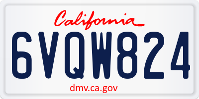 CA license plate 6VQW824