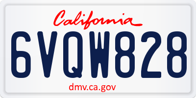 CA license plate 6VQW828