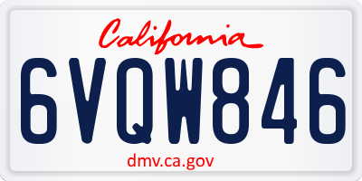 CA license plate 6VQW846