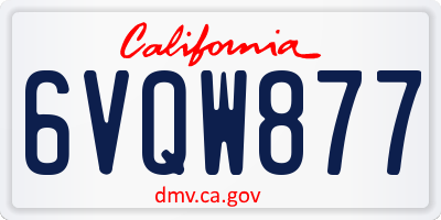 CA license plate 6VQW877