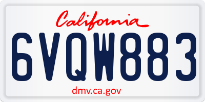 CA license plate 6VQW883