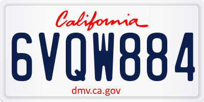 CA license plate 6VQW884