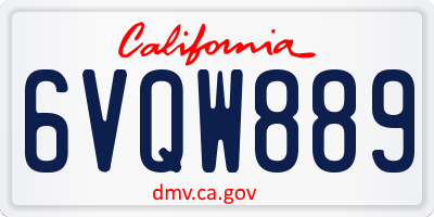 CA license plate 6VQW889