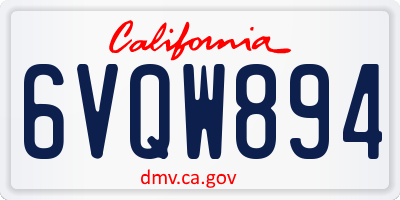 CA license plate 6VQW894