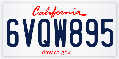 CA license plate 6VQW895