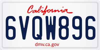 CA license plate 6VQW896