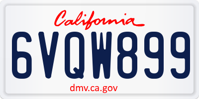 CA license plate 6VQW899