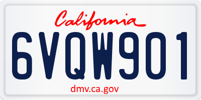 CA license plate 6VQW901