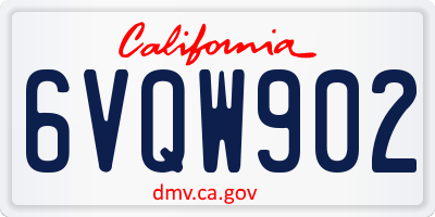 CA license plate 6VQW902