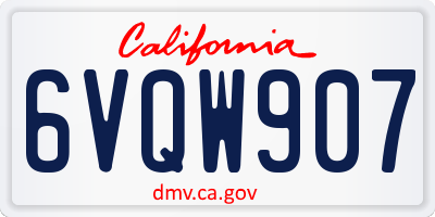 CA license plate 6VQW907