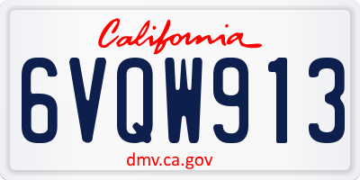 CA license plate 6VQW913