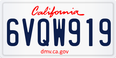 CA license plate 6VQW919