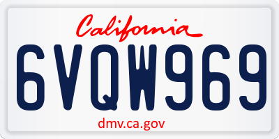 CA license plate 6VQW969