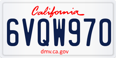 CA license plate 6VQW970