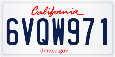 CA license plate 6VQW971