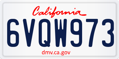 CA license plate 6VQW973