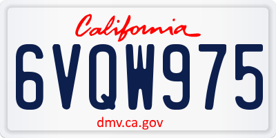 CA license plate 6VQW975