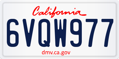 CA license plate 6VQW977