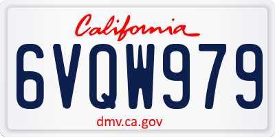 CA license plate 6VQW979