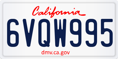 CA license plate 6VQW995