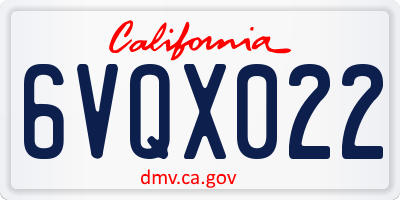 CA license plate 6VQX022